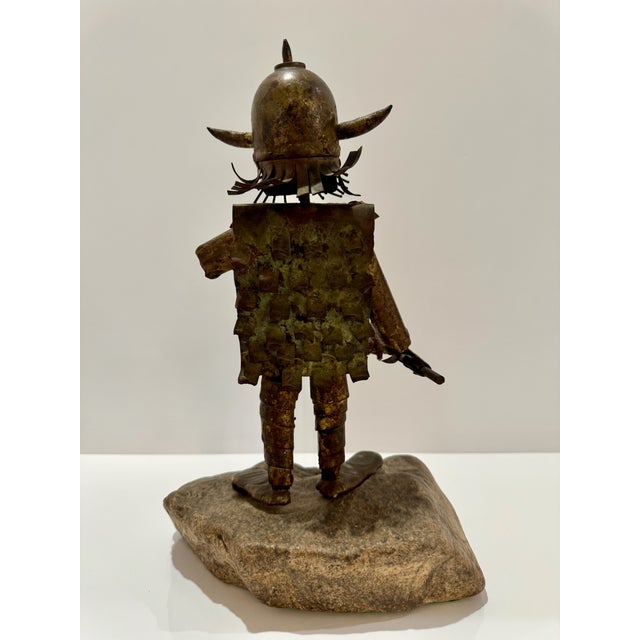 1970s Vintage 1970s Brutalist Viking Warrior Metal Sculpture by Ryan, Shield & Mace For Sale - Image 5 of 9