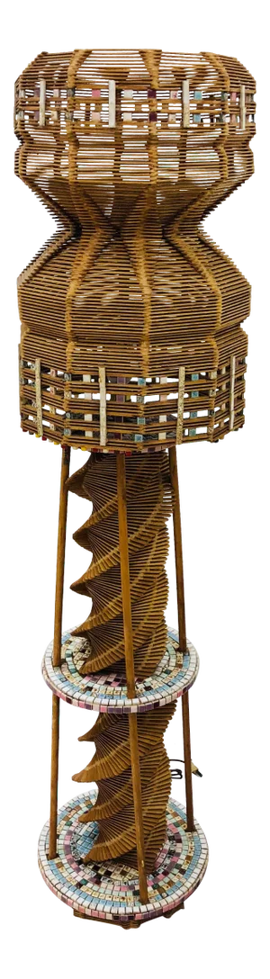 Vintage Folk Arts & Crafts Lamp