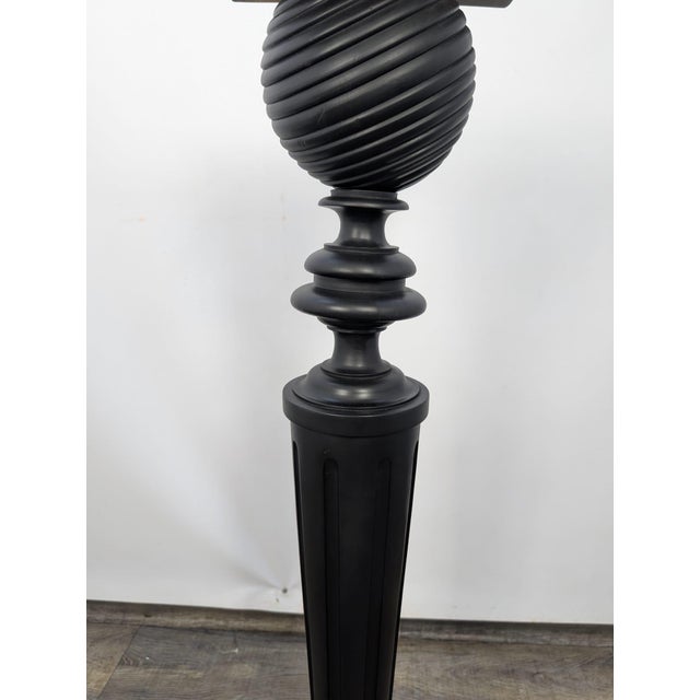 Pedestal Stand in Black Wood For Sale - Image 9 of 14