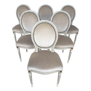 French Louis XVI Dining Chairs – Set of 6 For Sale