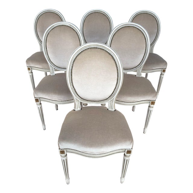 French Louis XVI Dining Chairs – Set of 6 For Sale