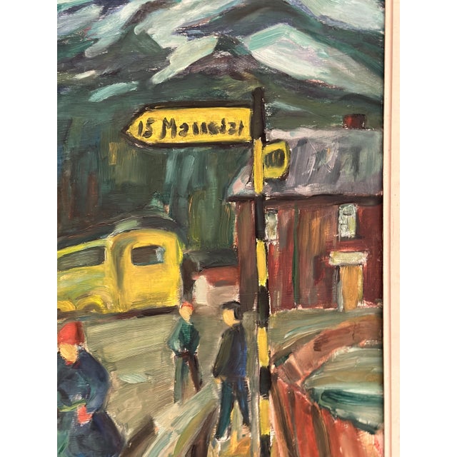 Georg Andersson, Figures in the Street, 1960s, Oil Painting on Canvas, Framed For Sale - Image 12 of 14