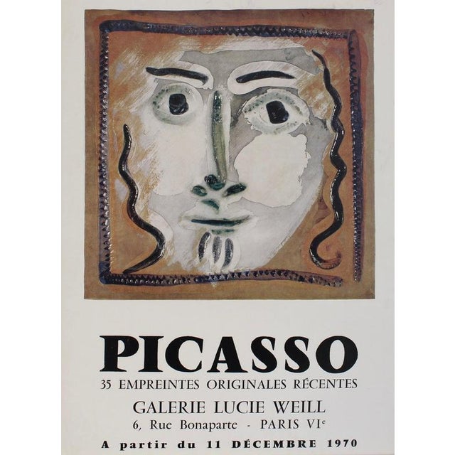 Original exhibition poster, galerie lucie weill, paris, 1970, after pablo picasso. An original poster for picasso's...