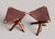 Folding Stools in Teak and Brown Leather, 1970s, Set of 2 For Sale - Image 11 of 18