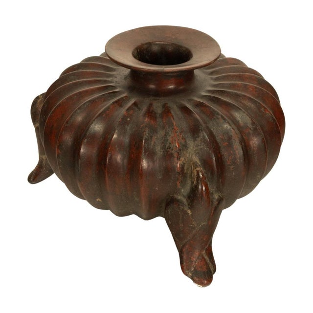 Ancient Pre-Columbian Colima Redware Ceramic Gourd Vessel Circa 100 Bc Ex-Museum For Sale - Image 11 of 15