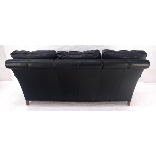 Madrid Hartwell Black Leather Sofa by Wesley Hall MINT! For Sale - Image 13 of 14