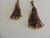 Boho Chic Gold & Brown Glass Beads Small Key Tassels - Set of 2 For Sale - Image 3 of 5