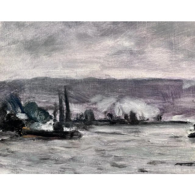 1970s Jean Jacques Rene, The Seine Near Rouen, 1972, Oil on Canvas, Framed For Sale - Image 5 of 6