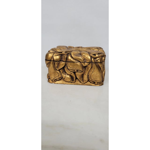 Wood Vintage Chunky Giltwood Box For Sale - Image 7 of 9