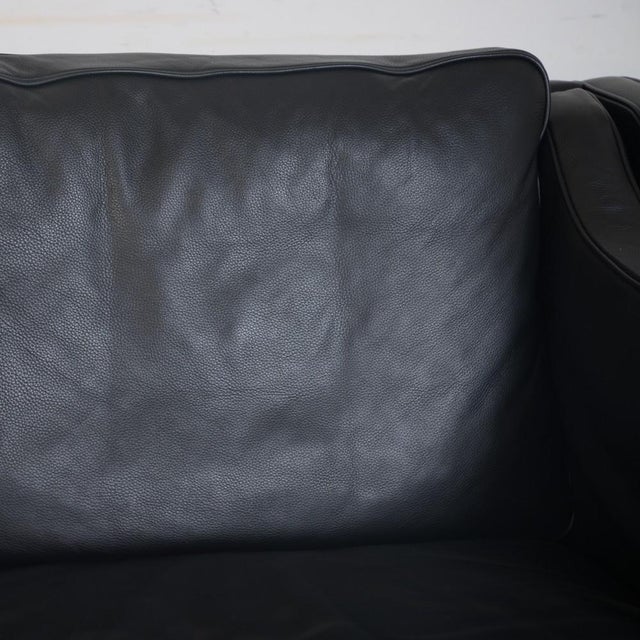 1980s 2212 Two-Seater Sofa in Black Leather by Børge Mogensen, 1980s For Sale - Image 5 of 18