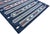 Casa Cosima Handmade Cotton Area Rug, Vegetable Dyed, Indigo Blue, Cream and Terracotta Striped Dhurrie -6'x9' For Sale - Image 4 of 13