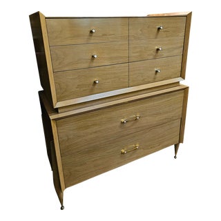 Mid Century Modern 50’s Kent Coffey, the Auburn, Walnut Chest of Drawers / Highboy For Sale
