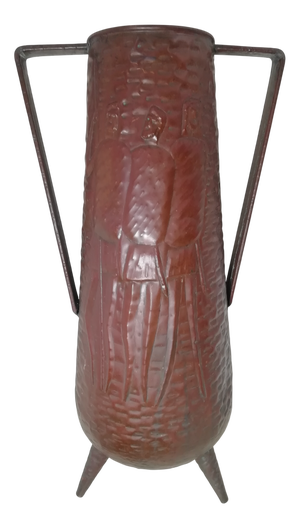 Brutalist Copper Tripod Umbrella Stand by Angelo Bragalini, Italy, 1950s