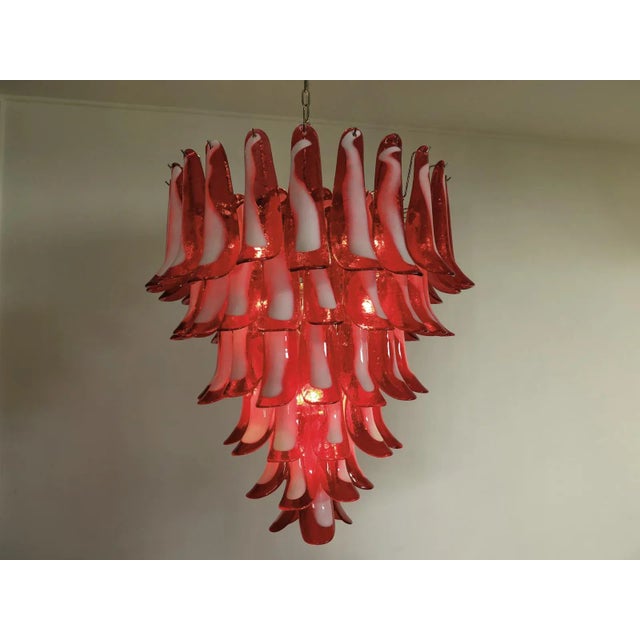 Red Murano Glass Chandelier, 1983 For Sale - Image 9 of 13