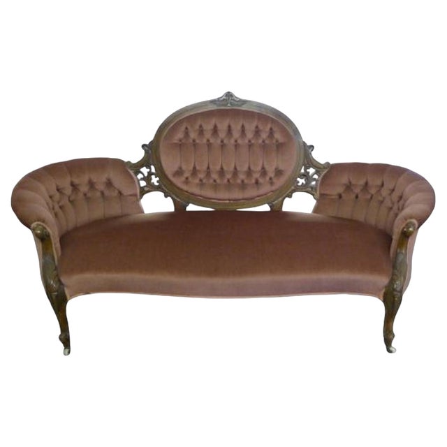 Victorian Walnut Double Ended Sofa, 1860 For Sale