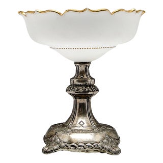 Biedermeier Silver Fruit Bowl on Stand, Austria, 1850s For Sale