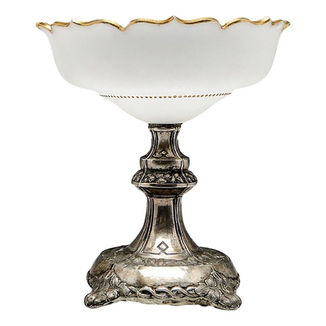 Biedermeier Silver Fruit Bowl on Stand, Austria, 1850s For Sale