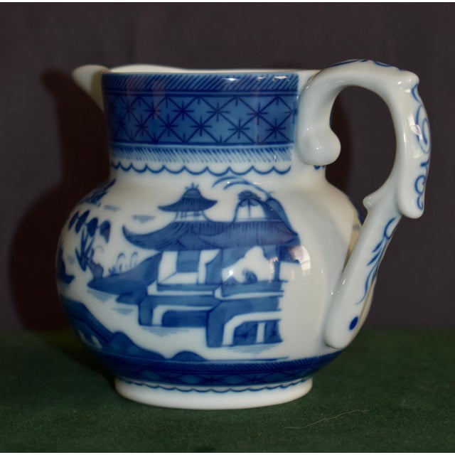 Mottahedeh Vista Alegre Blue Canton Creamer Pitcher Portugal For Sale - Image 4 of 16