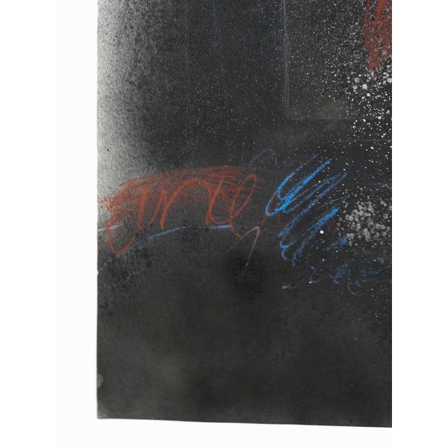 Vintage 1970s Dark Abstract Painting For Sale - Image 4 of 6