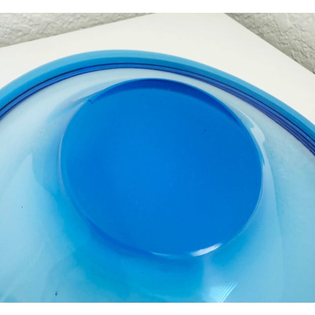 Blue Vintage 1990's Lotta Pettersson for Ikea Art Glass Bowl For Sale - Image 8 of 8