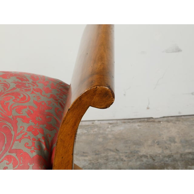 Biedermeier 19th Century X-Form Stool with Out-Scrolling Arms and Cushion For Sale - Image 10 of 11