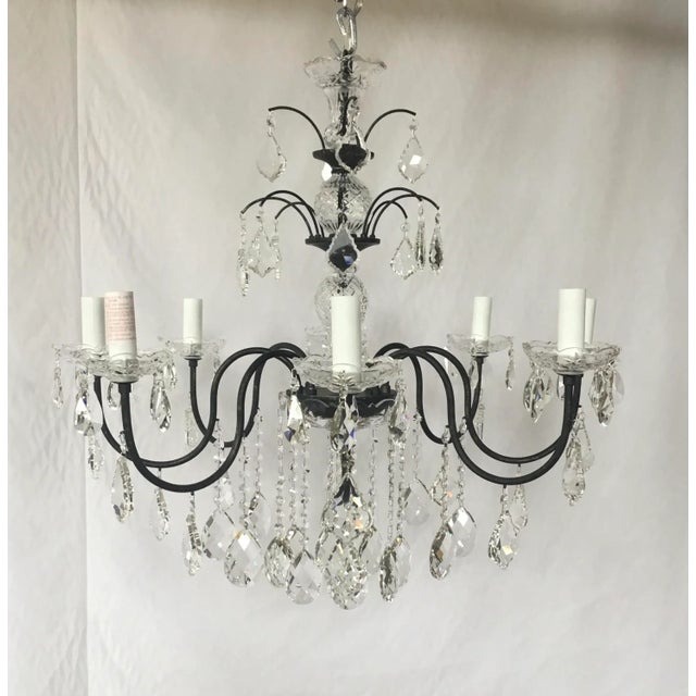 2000 - 2009 Antique Gold Finish Crystal Chandelier For Sale - Image 5 of 5