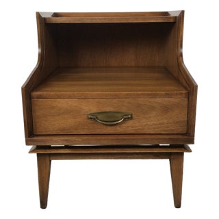Mid Century Modern Nightstand With Drawer by Kent Coffey For Sale
