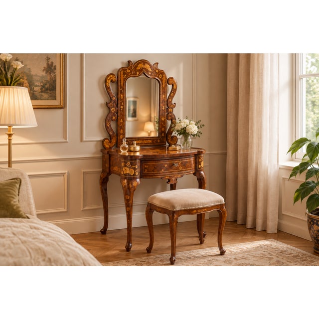Antique Marquetry Dressing Table, Spain, 1700s For Sale - Image 15 of 15