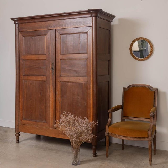 Beautiful provincial wood wardrobe from France, 19th century. Solid wood wardrobe with stunning carved detail. Two doors...