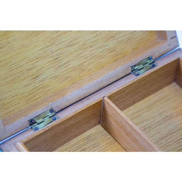 Brown Moorish Spain Inlaid Marquetry Mosaic Box 1950's For Sale - Image 8 of 12