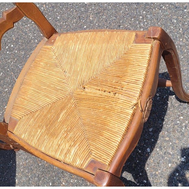 1950s 6 Country French Shell Carced Dining Chairs For Sale - Image 5 of 11