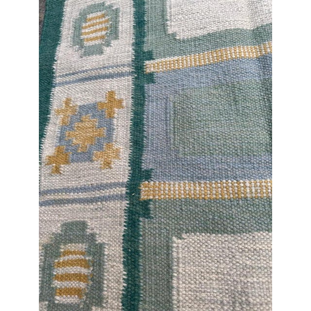 Small Scandinavian Flat Woven Rug, 1960s For Sale - Image 13 of 16