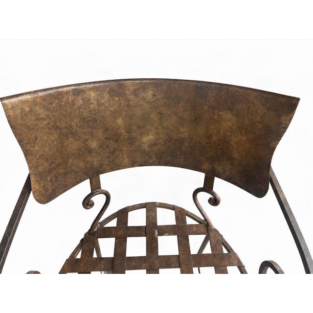 Metal Vintage Wrought Iron Garden Patio Chairs For Sale - Image 7 of 8