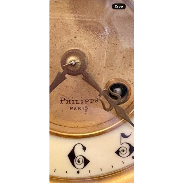 Large Antique Victorian Marble Mantel Clock from Philippes, 1860 For Sale - Image 14 of 15