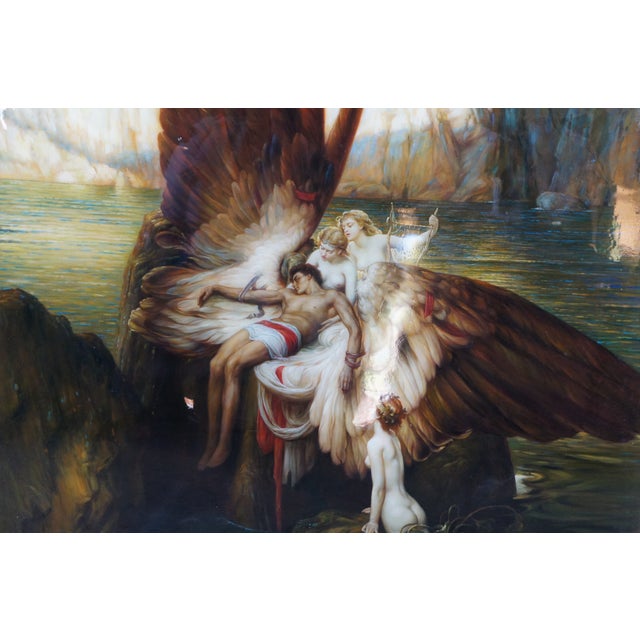 Mid 20th Century Lament for Icarus Greek Mythology Oil Painting After Herbert James Draper 65" For Sale - Image 4 of 13