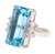 Gia Certified 16.70 Carat Aquamarine and Diamond Vintage Cocktail Ring Size 7 For Sale - Image 4 of 10