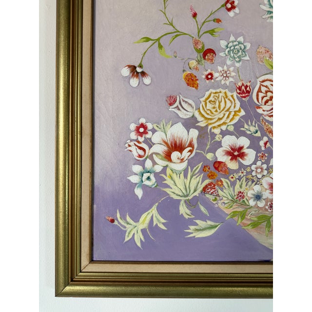Red Vintage W. Sterner Still Life- Floral on Vase Oil on Canvas Painting – Framed For Sale - Image 8 of 14