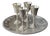 Silver-Plated Drinks Gallery Tray with Goblets, Set of 5 For Sale