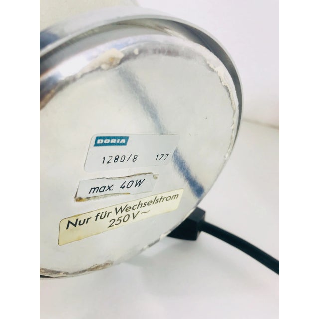 Chrome 1970s Frosted Iceglass and Chrome Table Lamps by Doria Leuchten - a Pair For Sale - Image 8 of 9