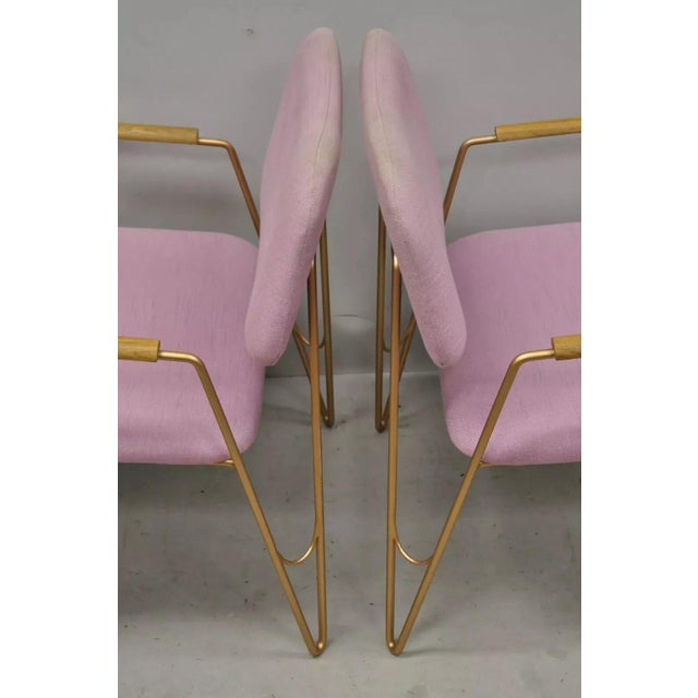 Metal Alessandra Delgado "Bruna" Minimalist Purple Gold Hairpin Lounge Chairs - a Pair For Sale - Image 7 of 12