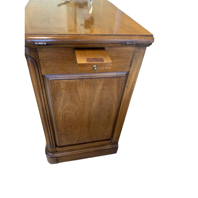 Mid 20th Century Drop Fold Out Dry Bar Tea Serving Cart With Cabinet For Sale - Image 4 of 10