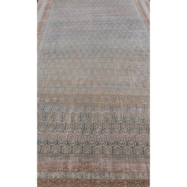 Large Antique Malayer Persian Gallery With All Over Paisley Design With Lt. Blue 8'1 X 20'5 For Sale - Image 12 of 17