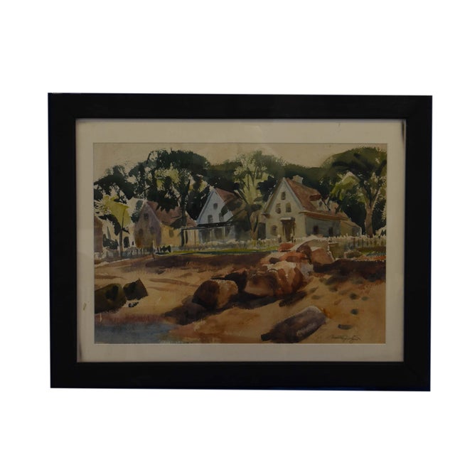 This intriguing double-sided watercolor painting presents two distinct but harmonious scenes, each exhibiting the...