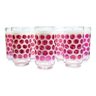Raspberry Fizz Tall Tumblers- Set of Eight For Sale