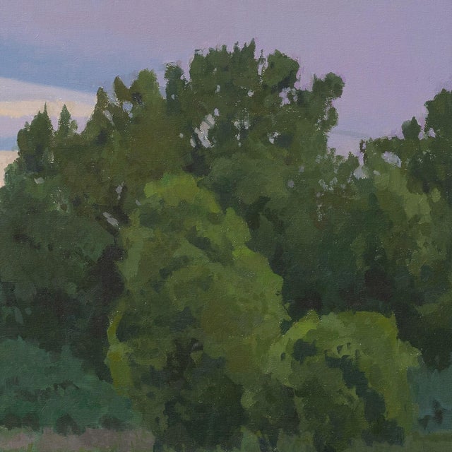 Where Evening Rests by Michael Magrin | Oil on Canvas Landscape With Trees at Dusk For Sale In Denver - Image 6 of 14