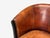1960s Georgian Style, Distressed Brown Leather, Stained Wood, Tub Chair, Usa, 1960s For Sale - Image 5 of 9