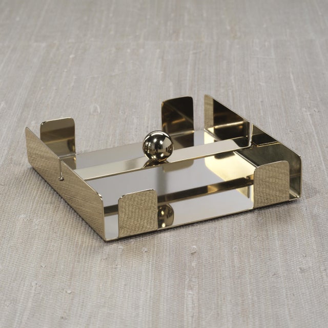 Contemporary Basso Luncheon Napkin Holder, Gold For Sale - Image 3 of 6