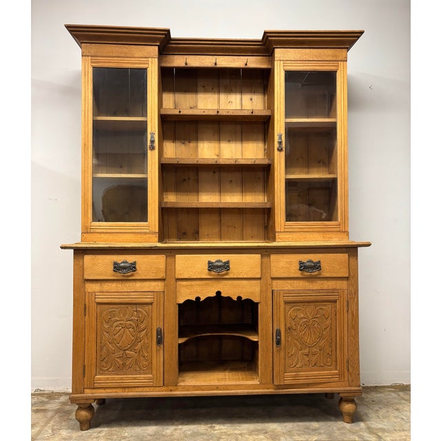 English Antique English Oak Dresser Hutch For Sale - Image 3 of 10