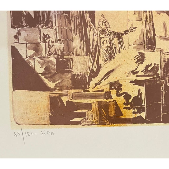 Joseph A. Pecsenke (1942 – 1989) "Aida" lithograph on paper, pencil signed and numbered 55 of 150. Giuseppe Verdi...