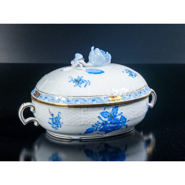 Metal 370 Apponyi Blue Porcelain Sauce Pot from Herend For Sale - Image 7 of 18